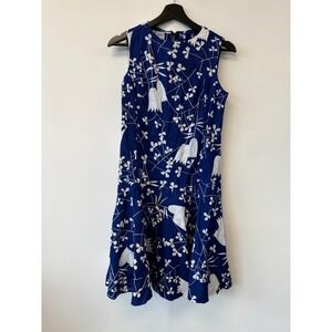 Vintage Kenny Classics‎ Donnkenny Dress Womens 12 Blue White Floral Summer 80s